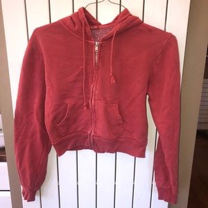 Brandy Melville Cropped Red Sweatshirt